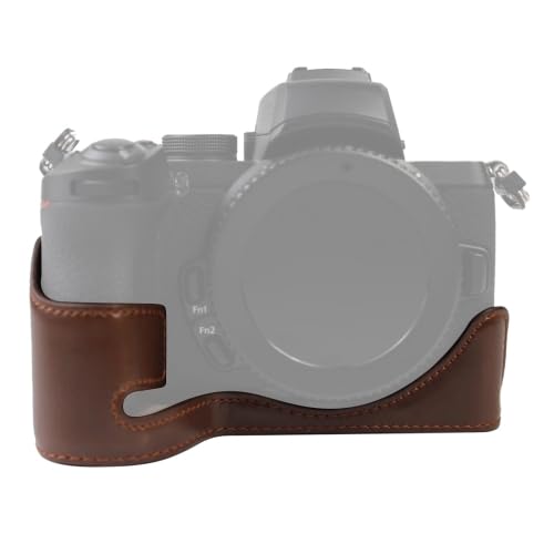 LZOQOWUJ MGJQJ TTWQQ 1/4-Zoll-Gewinde PU-Leder-Kamera-Halbgehäuse für Nikon Z50(Coffee) von LZOQOWUJ