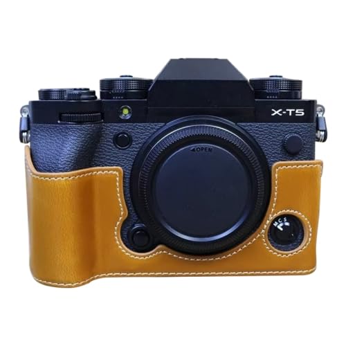 LZOQOWUJ MGJQJ TTWQQ Für FUJIFILM X-T5 1/4 Zoll Gewinde PU Leder Kamera Half Case Base(Brown) von LZOQOWUJ