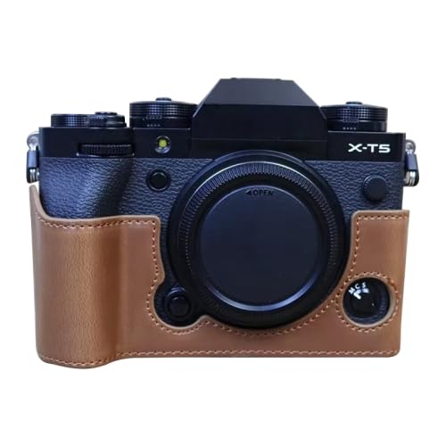 LZOQOWUJ MGJQJ TTWQQ Für FUJIFILM X-T5 1/4 Zoll Gewinde PU Leder Kamera Half Case Base(Coffee) von LZOQOWUJ