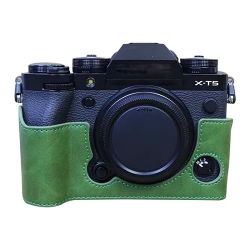 LZOQOWUJ MGJQJ TTWQQ Für FUJIFILM X-T5 1/4 Zoll Gewinde PU Leder Kamera Half Case Base(Green) von LZOQOWUJ