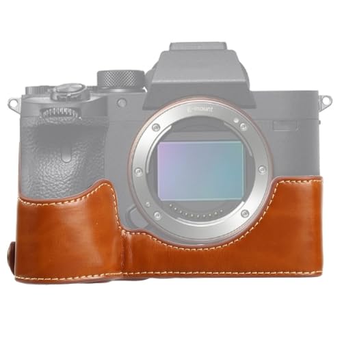LZOQOWUJ MGJQJ TTYHHK 1/4 Zoll Gewinde PU-Leder Kamera Halbgehäuse Basis für Sony ILCE-7RM4 / A7RM4 / A7R IV(Brown) von LZOQOWUJ