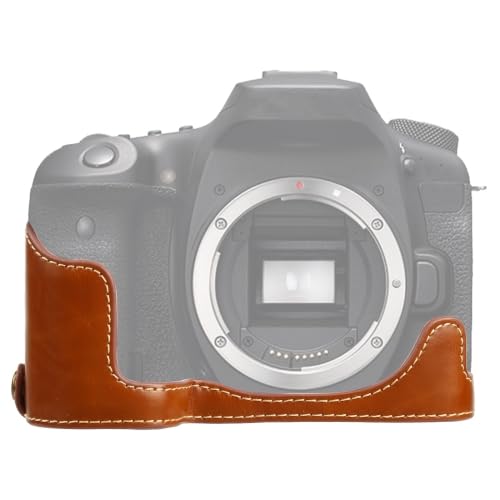 LZOQOWUJ MGJQJ TTYHK 1/4 Zoll Gewinde PU-Leder Kamera Halbgehäuse Basis für Canon EOS 90D(Brown) von LZOQOWUJ