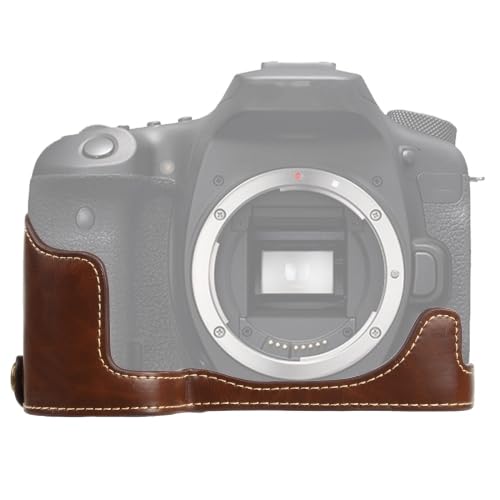 LZOQOWUJ MGJQJ TTYHK 1/4 Zoll Gewinde PU-Leder Kamera Halbgehäuse Basis für Canon EOS 90D(Coffee) von LZOQOWUJ