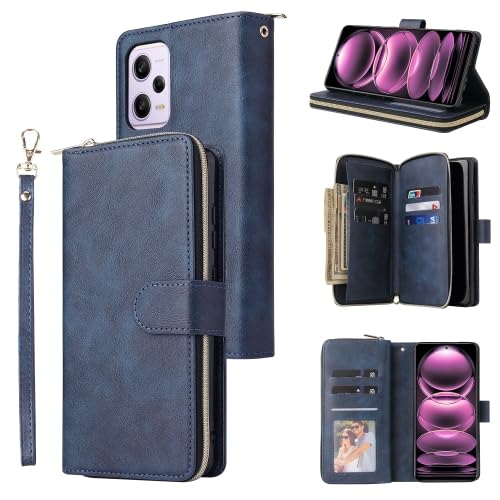 LZOQOWUJ PMBHCL RRTYKK Schutzhülle für Redmi Note 12 Pro Speed/Note 12 Pro Global/Poco X5 Pro, 9 Kartenfächer, Reißverschluss, Leder, Blau LZOQOWUJ PMBHCL RRTYKK Schutzhülle für Redmi Note 12 Pro Speed/Note 12 Pro Global/Poco X5 Pro, 9 Kartenfächer, Reißverschluss, Leder, Blau von LZOQOWUJ