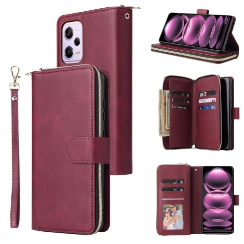LZOQOWUJ PMBHCL RRTYKK Schutzhülle für Redmi Note 12 Pro Speed/Note 12 Pro Global/Poco X5 Pro, 9 Kartenfächer, Reißverschluss, Leder, Weinrot LZOQOWUJ PMBHCL RRTYKK Schutzhülle für Redmi Note 12 Pro Speed/Note 12 Pro Global/Poco X5 Pro, 9 Kartenfächer, Reißverschluss, Leder, Weinrot von LZOQOWUJ