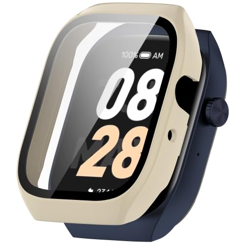 RKJJB GCBDH for M/i/bro Watch T2 Gehärtete Folie Integrierte PC-Uhrenschutzhülle Zweite Variante Hülle(Ivory White) von LZOQOWUJ