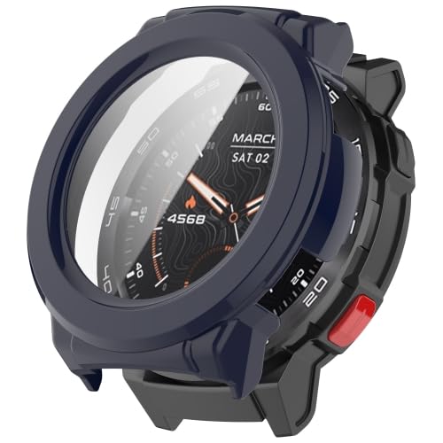 RKJJB GCBDH for M/ibr/o Watch GS Pro Gehärtete Folie Integrierte PC-Uhrenschutzhülle(Ink Blue) von LZOQOWUJ
