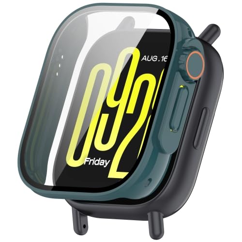 RKJJB GCBDH for Redmi Watch5 Lite Gehärteter Film Integrierte PC-Uhrenschutzhülle Zweite Variante Hülle(Pine Green) von LZOQOWUJ
