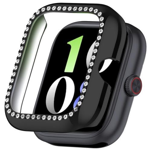 RKJJB ZDDAYH for vi/vo Watch GT/iQOO Watch GT Einreihige Diamant-Halbabdeckung Hohle PC-Uhrenschutzhülle(Black) von LZOQOWUJ