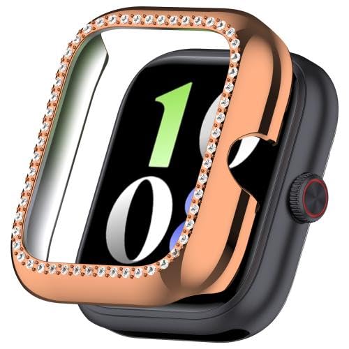 RKJJB ZDDAYH for vi/vo Watch GT/iQOO Watch GT Einreihige Diamant-Halbabdeckung Hohle PC-Uhrenschutzhülle(Rose Gold) von LZOQOWUJ