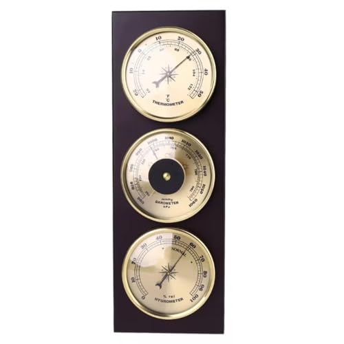 Barometer, Außenbarometer, Barometer, Thermometer, Hygrometer, 3-in-1, analoge Wetterstation für drinnen und draußen, Barometer für die Hauswand, für Hauswand, Fischerboot, Büro-Wanddekoration Barometer, Außenbarometer, Barometer, Thermometer, Hygrometer, 3-in-1, analoge Wetterstation für drinnen und draußen, Barometer für die Hauswand, für Hauswand, Fischerboot, Büro-Wanddekoration von LZQHQYVF
