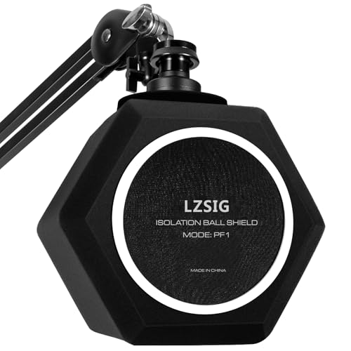 LZSIG Profi Mikrofon-Isolationsball mit 2-lagigem Pop-Filter, Reflexionsfilter für Studios, Hochdichteschaum, Ideal für Gesang, Podcasts & Live-Streaming LZSIG Profi Mikrofon-Isolationsball mit 2-lagigem Pop-Filter, Reflexionsfilter für Studios, Hochdichteschaum, Ideal für Gesang, Podcasts & Live-Streaming von LZSIG