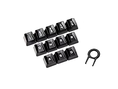 Romer-G Tastenkappen mit Hintergrundbeleuchtung für Logitech G910 G413 G512 G513 K840 GPRO G810 G413 G310 G613 mechanische Tastatur 12 Tasten - Schwarz von LZYDD