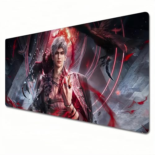 Love and Deepspace Mauspad, Gaming-Mauspad, rot, XXL-Mauspad, 900 x 400 cm, Schreibtischunterlage groß, wasserdicht, rutschfest, Größe XXL von LZYMX