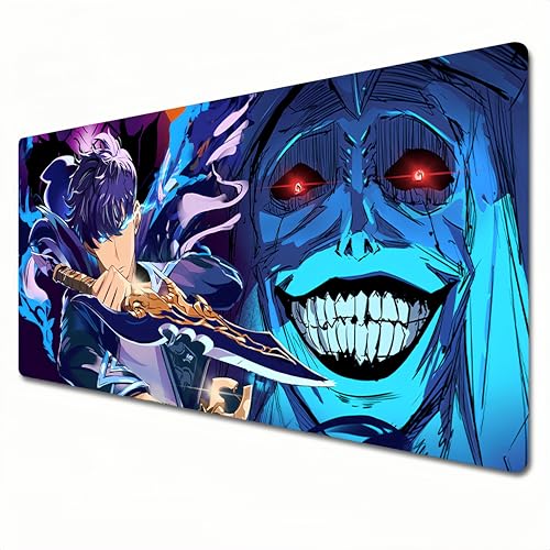 Solo Nivellier-Mauspad, Anime-Mauspad, XXL, 900 x 400 cm, Schreibtischunterlage groß, wasserdicht, rutschfest, Sung Jin-woo (XXL) von LZYMX