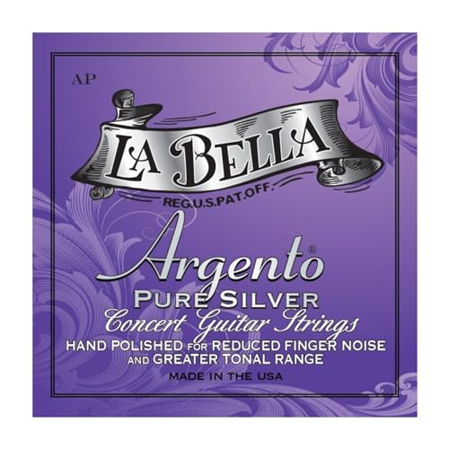 La Bella AP, Argento Pure Silver Hand Polished, Edle Saiten für klassische Gitarre von La Bella