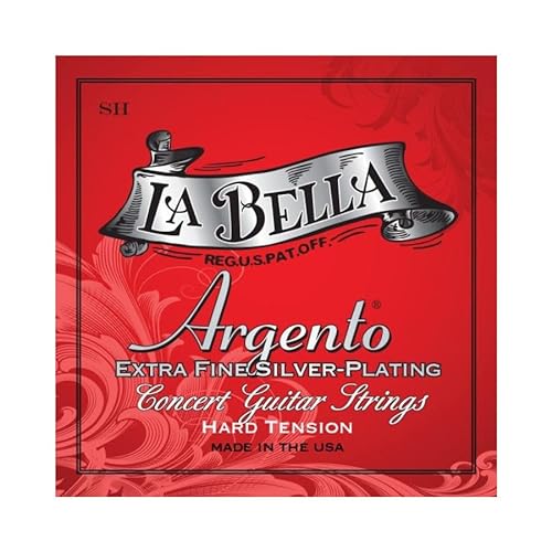 La Bella ASPHT, Argento Silver Plating SH, Hard Tension, Gitarrensaiten für Klassische Gitarre von La Bella