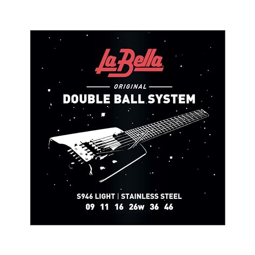 La Bella Double Ball-End Saiten S/Less Stahl Rnd Wnd Light 9–46 von Gitarrensaiten