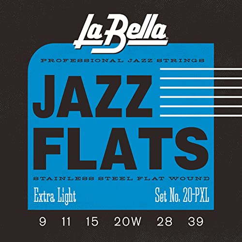 La Bella Electric, Gitarre, Extra Light (Aus Edelstahl, Flatwound) von La Bella