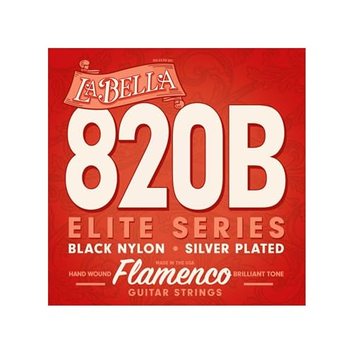 La Bella Flamenco 820 B, Saiten für klassische Gitarre, Black Nylon/Silver von La Bella