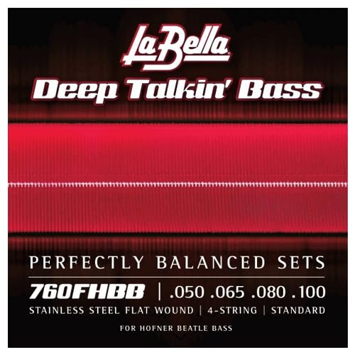 La Bella Saiten für Hofner Beatle Bassgitarre (aus rostfreiem Stahl, flach gewickelt), 50/100 von La Bella