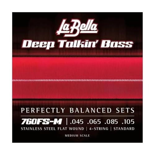 La Bella Strings »DEEP TALKIN' BASS - 760FS-M MEDIUM SCALE - E-BASS« Saiten für E-Bass - Stainless Steel Flat Wound - Standard: 045-105 von La Bella