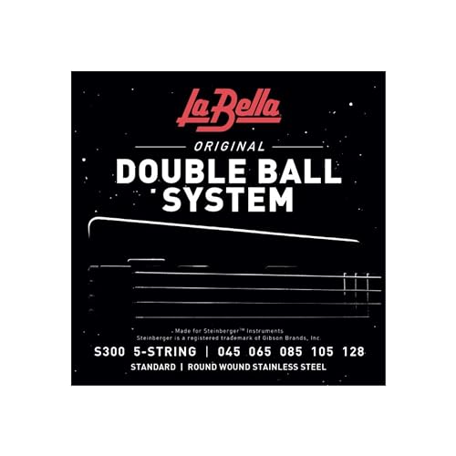 La Bella Strings »DOUBLE BALL SYSTEM - S300-5-STRING E-BASS« Saiten für 5-String E-Bass - Stainless Steel - Standard: 045-128 von La Bella