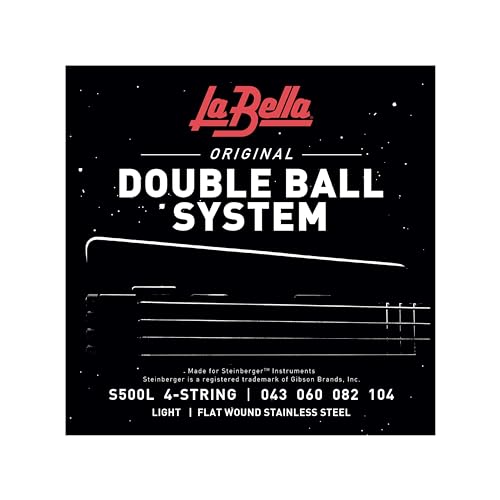 La Bella Strings »DOUBLE BALL SYSTEM - S500L FLATWOUND - E-BASS« Saiten für E-Bass - Stainless Steel - Light: 043-104 von La Bella