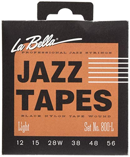 La Bella Strings »JAZZ TAPES BLACK NYLON - 800-L - ELECTRIC GUITAR« Saiten für E-Gitarre - Stainless Steel Black Nylon Tape - Light: 012-056 von La Bella