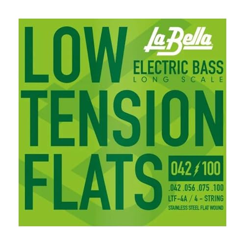 La Bella Strings »LOW TENSION FLATS - LTF-4A - E-BASS« Saiten für E-Bass - Stainless Steel Flatwound - Light: 042-100 von La Bella