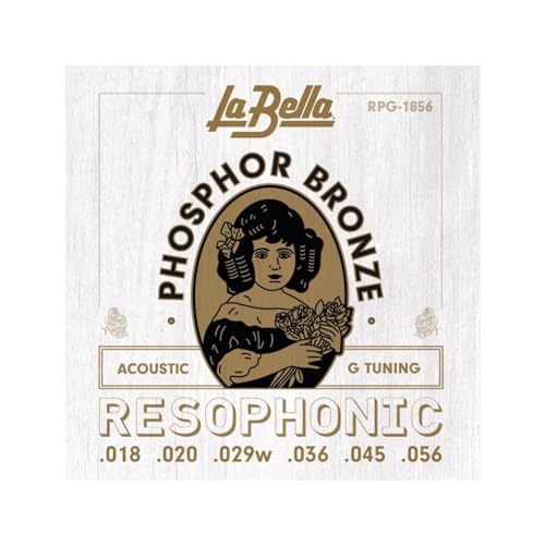 La Bella Strings »RESOPHONIC - RPG-1856 - RESONATOR GUITAR« Saiten für Resonator Gitarren - Phosphor Bronze - G-Tuning: 018-056 von La Bella