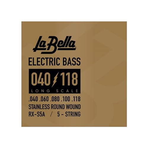 La Bella Strings »RX SERIES STAINLESS STEEL - RX-S5A - 5-STRING E-BASS« Saiten für 5-String E-Bass - Stainless Steel - 040-118 von La Bella