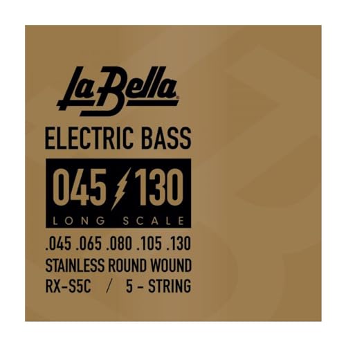 La Bella Strings »RX SERIES STAINLESS STEEL - RX-S5C - 5-STRING E-BASS« Saiten für 5-String E-Bass - Stainless Steel - 045-130 von La Bella
