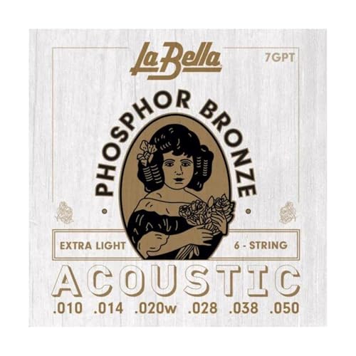 Labella 7GPT Phosphor Bronze, Saiten für akustische Gitarre, 010-050 von La Bella