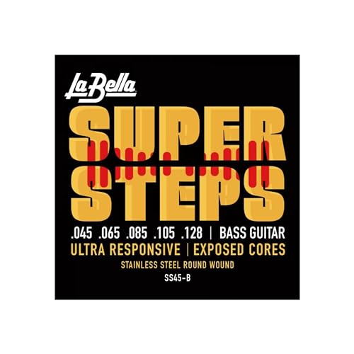 Labella SS40 Super-Steps-Serie, Saitensatz für Bassgitarre Extra Light 45/128 von La Bella