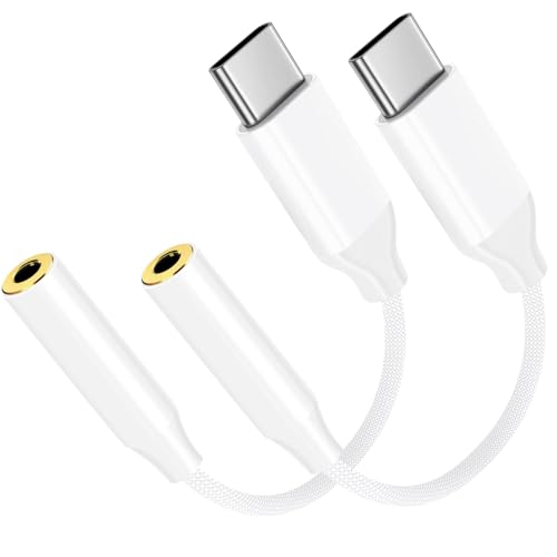 2 Stück USB C auf 3,5 mm Klinke, Typ C auf Aux Audiokabel, Aux auf USB C Kopfhörer-Adapter für iPhone 15 Serie, Samsung Galaxy Pixel, iPad Pro, Huawei, Xiaom, OnePlus, Sony, Google und weitere 2 Stück USB C auf 3,5 mm Klinke, Typ C auf Aux Audiokabel, Aux auf USB C Kopfhörer-Adapter für iPhone 15 Serie, Samsung Galaxy Pixel, iPad Pro, Huawei, Xiaom, OnePlus, Sony, Google und weitere von La Brodée