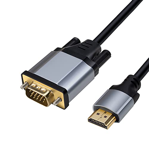 HDMI-auf-VGA-Adapterkabel, HDMI-auf-VGA-Kabel (Stecker auf Stecker), vergoldet, 1080P aktives HDMI Digital auf VGA Analog-Adapterkabel für Desktop, Projektor, Monitor, HDTV, Raspberry Pi usw(5m) von La Brodée