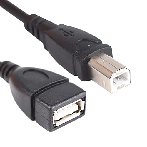 La Brodée USB 2.0 A Buchse auf USB B Print Male Adapter Konverter, USB AF/BM Adapter, Typ A Buchse auf USB B Print Stecker Adapter Stecker (USB 2.0 A (F) auf B (M) Kabel 1 m von La Brodée