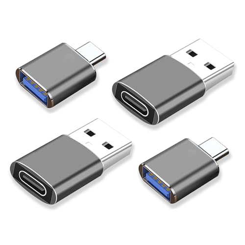 La Brodée USB C Buchse zu USB Stecker Adapter, 4 Stück USB C Adapter, USB wechseln zu USB-Adapter, USB Type C Adapter mit Galaxy Google PC MacBook Pro iPad Laptop (Grau) von La Brodée