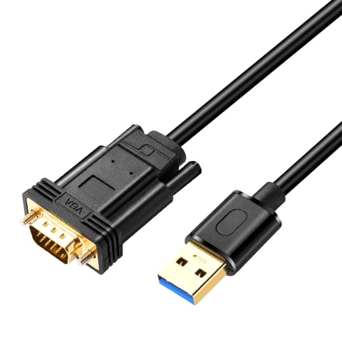USB-auf-VGA-Adapterkabel, USB 3.0 auf VGA-Stecker auf Stecker, Kabel 1080P @ 60Hz, kompatibel mit Windows XP/Vista/10/8.1/8/7 (1 m) von La Brodée