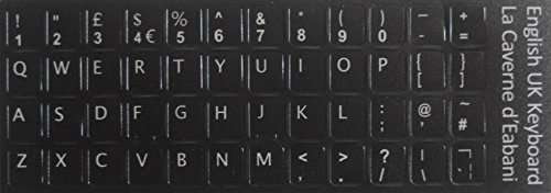 Englische UK Tastatur Aufkleber Stick schwarz für Notebook PC Laptop von La Caverne d'Eabani