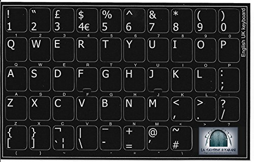 Sticker Tastatur English QWERTY UK von La Caverne d'Eabani