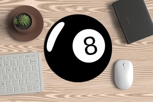 Mauspad für Maus, PC oder Laptop – Kugel 8. Für alle guten Billard-/Poolspieler, die wissen, dass Glück, Zufall und Schicksal auf ihrer Seite sind. von La Huella