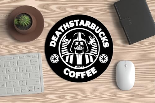 Mauspads für Maus, PC oder Laptop – Death Starsbucks. Für die Arbeit, während Sie schwarzen Kaffee trinken als der Darth Vader-Helm mit einem sehr coolen und geekischen Touch. von La Huella