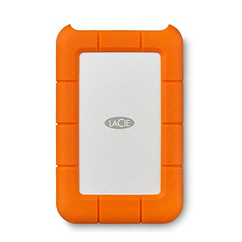 LaCie Rugged 1TB tragbare externe Festplatte, 2.5 Zoll, PC & Mac, inkl. USB-C w/o USB-A Kabel, inkl. 2 Jahre Rescue Service, Modellnr.: STFR1000800 von LaCie