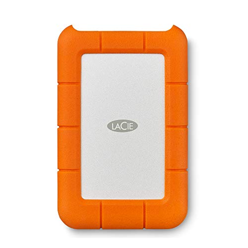 LaCie Rugged Mini 4TB, Tragbare Externe Festplatte, 2.5 Zoll, PC & Mac, inkl. USB C w/o USB A Kabel, inkl. Data Rescue Service (LAC9000633) von LaCie