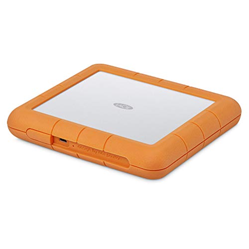 LaCie Rugged Raid Shuttle 8TB externe Festplatte, tragbare HDD - USB-C USB 3.0, Drop Shock Staub Wasser resistent, Mac/PC Computer Desktop Laptop, 1 Mo Adobe CC (STHT8000800) von LaCie
