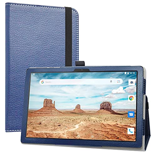 Labanem A Schutzhülle mit Alcatel 3T, Slim Fit, PU-Leder, schmal, faltbar, für Alcatel 3T 10 8094X 4G Tablet (Nicht kompatibel mit Alcatel 3T 10 8088X) – Blau von Labanem