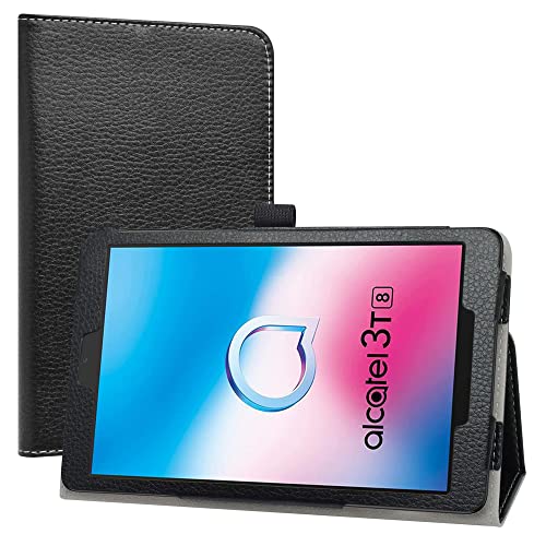 Labanem A Schutzhülle mit Alcatel 3T 8, Slim Fit, PU-Leder, dünn und faltbar, für Alcatel 3T 8 9032T 9032X / Alcatel 3T 8 Zoll 4G 2020 Tablet (Nicht geeignet für Alcatel 3T 8 2018) – Schwarz von Labanem