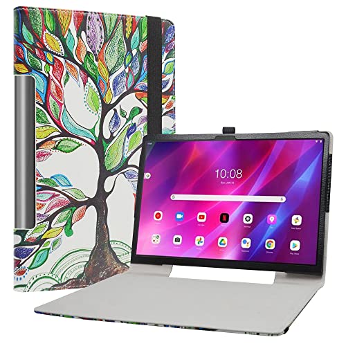 Labanem A Schutzhülle mit Lenovo Yoga Tab 13, Slim Fit, PU-Leder, dünne und Faltbare Schutzhülle für Lenovo Yoga Tab 13 (YT-K606F) Tablet – Love Tree von Labanem